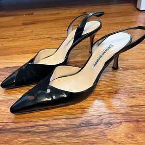 Manolo Blahnik Black Slingback Heels